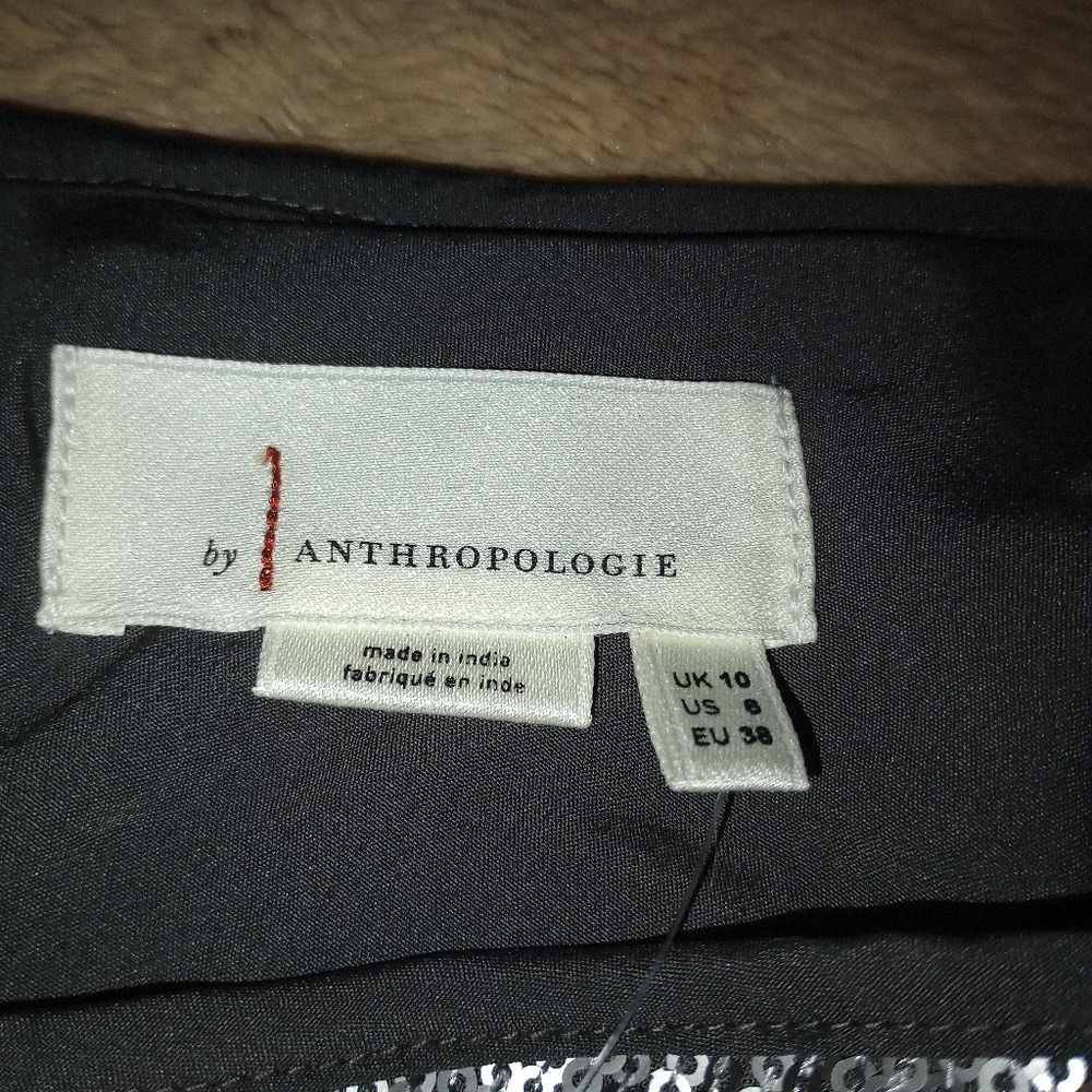 NWT Anthropologie Amelie Beaded Cami Size 6 Silver - Picture 6 of 9